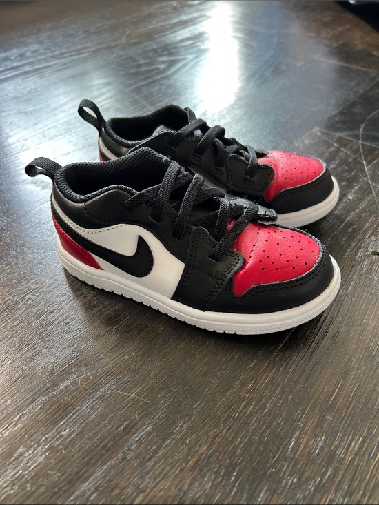Nike Other - Nike Jordan 1 Low Kids Red Black White Low-Top Sneakers with Swoosh